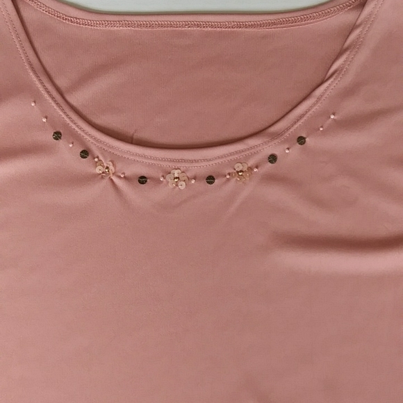 Alfred Dunner Crochet Lace Floral Button Up Blouse w/Tank Top 12 Pink - Picture 12 of 16